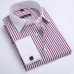 Luxury Men's Dress Shirts Long Sleeve French Cuff  Business Casual Striped Shirt