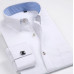 Mens Long Sleeves Shirts Dress Slim Fit French Cuff Formal With Cufflinks Shirts