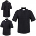 Men's Tab Collar Short Sleeves Clergy Shirts for Priest Pastor Church Costume