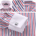 Mens Long Sleeves Shirts French Cuff Slim Striped Dress Formal Cufflinks Shirts