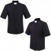 Men's Tab Collar Short Sleeves Clergy Shirts for Priest Pastor Church Costume