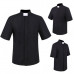 Men's Clergy Shirts Priest Cospaly Costume Short Sleeves T-Shirt for Halloween