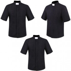 Men's Clergy Shirts Priest Cospaly Costume Short Sleeves T-Shirt for Halloween