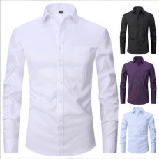 Mens Dress Shirts French Cuff The White Collar Formal Business Camisas Shirts