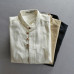 Mens Cotton Linen Shirt Long Sleeve Mandarin Collar Business Dress Shirts TS187