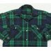 Plaid Dress Shirt Medium Cotton Long Sleeve Button Up Top Green Black Mans 1-278