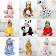  Kids Winter Warm Onsies 2in1 Toddlers Unisex Cute Hooded Baby Soft PJs UK Size