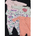 Baby Girls 3-6 Month Sleepers/ Pajamas Zip Up Closed Toe Sleepwear Lot Of 4