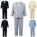 5 Piece Boy's Tuxedos Formal Suits Set Kids Suit Blazer+Vest+Pants+Shirt+Bow Tie