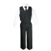 6pc Baby Toddler Formal Wedding Black  Boys Suits Choose an extra Bow Tie S-8