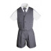 Boys Infant Toddler Formal Eton Dark Gray Vest Set Shorts Suit S M L XL 2T 3T 4T