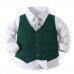 Baby Boys Gentleman Set Formal Suit Tuxedo Tie Shirt Vest Pants Wedding Outfits