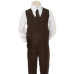 INFANT TODDLER BOYS EASTER FORMAL WEDDING PARTY VEST SETS SUITS DARK BROWN S-7