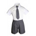 Boys Infant Toddler Formal Eton Dark Gray Vest Set Shorts Suit S M L XL 2T 3T 4T