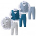 Baby Boys 4 Piece Outfit Gentleman Tuxedo Suit Formal Occasions Party Suits Set