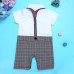 Baby Boy Wedding Party Tuxedo Suits Bowtie Romper One-Piece Outfit 0-24M NEWBORN