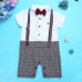 Baby Boy Wedding Party Tuxedo Suits Bowtie Romper One-Piece Outfit 0-24M NEWBORN