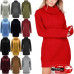 Womens Dress Ladies Baggy Jumper Long Sleeve Cowl Neck Chunky Knitted Mini Top