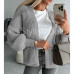 Womens Chunky Knitted Oversized Cardigan Ladies Balloon Sleeve Short Cardigans